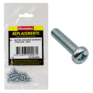 Champion M4 x 10mm Machine Screw P/H Phillips -20pk