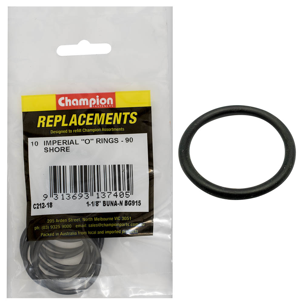 Champion 1-1/8in(Tube Ref)x1.355(I.D)x.116(Sec.) O-Ring-10pk
