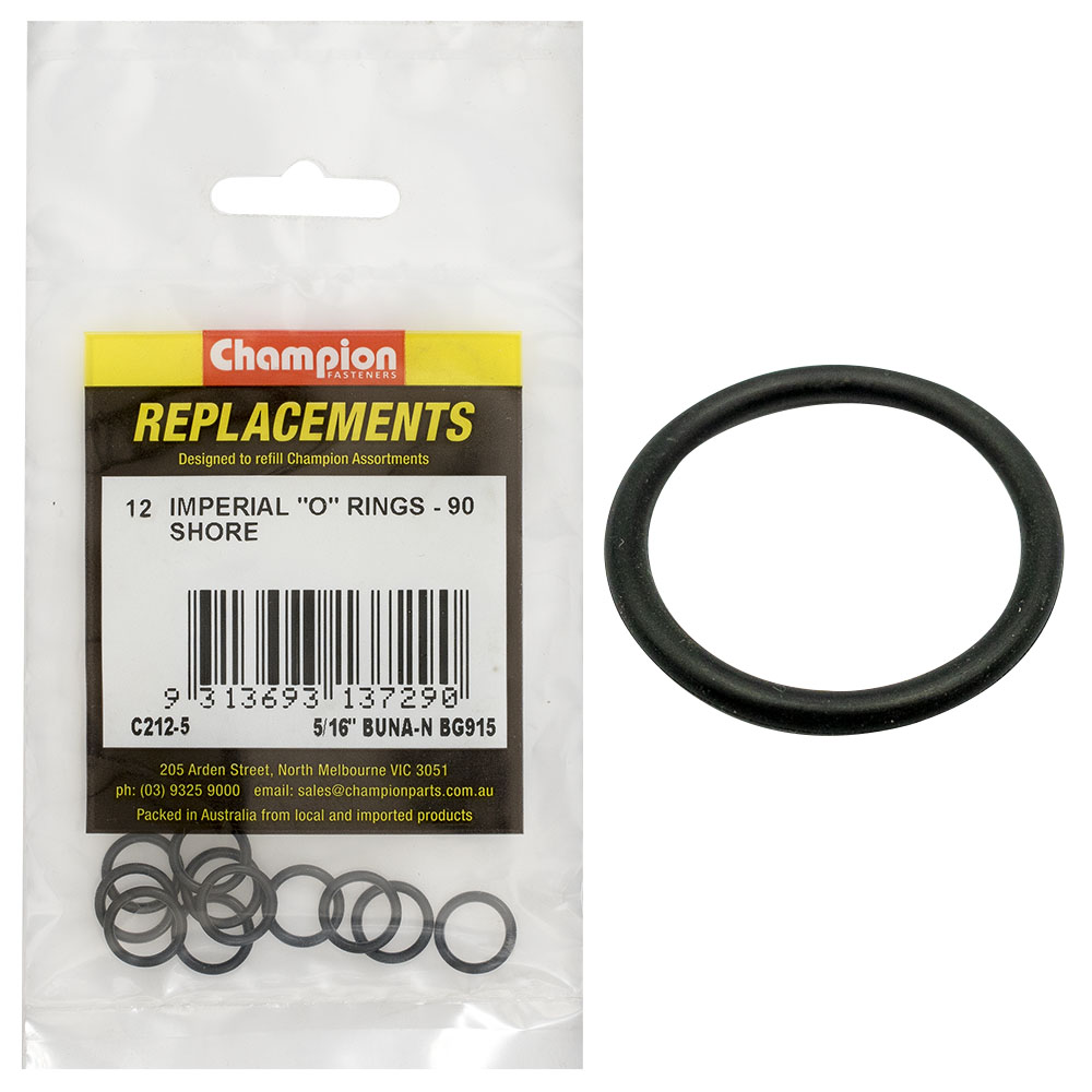 Champion 5/16in(Tube Ref) x.414(I.D) x.072(Sec.) O-Ring-12pk