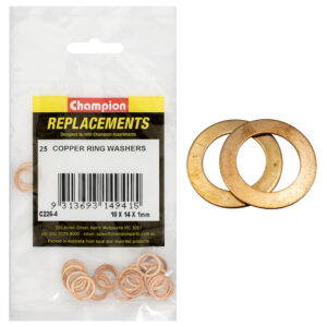 Champion M10 x 14mm x 1.0mm Copper Ring Washer -25pk