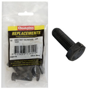 Champion Hex Set Screws High Tensile M10 x 35mm - 10pk