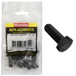 Champion Hex Set Screws High Tensile M12 x 25mm - 8pk