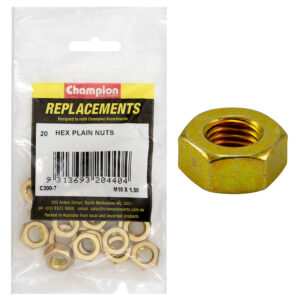 Champion M10 x 1.50 Plain Hex Nut -20pk