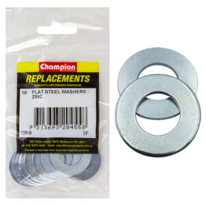 Champion 3/4in x 1-1/2in x 15G Flat Steel Washer -10pk