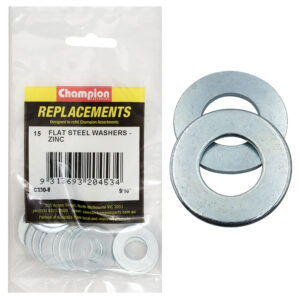 Champion 9/16in x 1-1/8in x 16G Flat Steel Washer -15pk