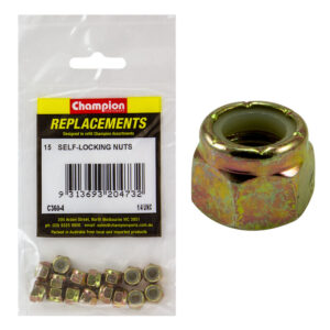 Champion 1/4in UNC Nylon insert Self-Locking Nut -15pk