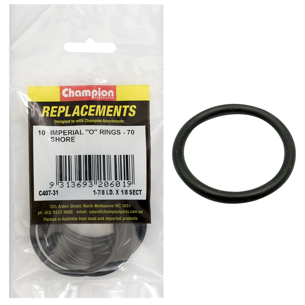 Champion 1-7/8in (I.D.) x 1/8in Imperial O-Ring -10pk