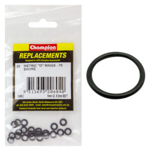 Champion 5mm (I.D.) x 2mm Metric O-Ring -20pk