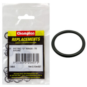 Champion 10mm (I.D.) x 2mm Metric O-Ring -20pk
