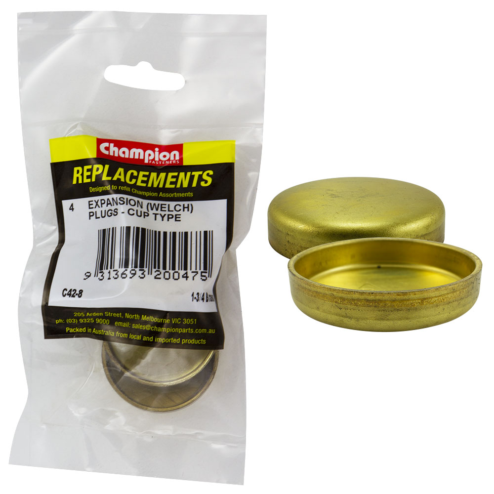 Champion 1-3/4in Brass Expansion (Frost) Plug -Cup Type -4pk