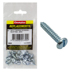 Champion 14G x 1/2in S/Tapping Screw Pan Head Slot -25pk