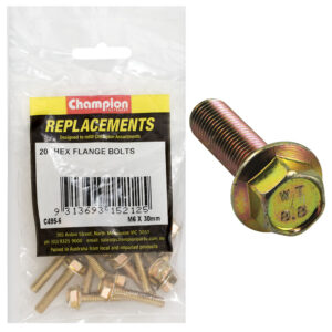 Champion M6 x 30mm Flange Head Set Screw -Gr8.8 -20pk