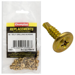Champion 8G x 12mm Mushroom Head S/Drilling Screw Ph -50pk