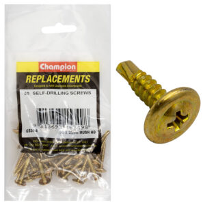 Champion 8G x 25mm Mushroom Head S/Drilling Screw Ph -50pk