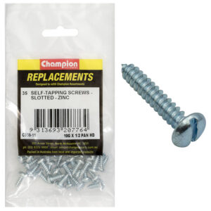Champion 10G x 1/2in S/Tapping Pan Head Slotted -35pk