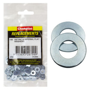 Champion 3/16in x 7/16in x 20G Flat Steel Washer -150pk
