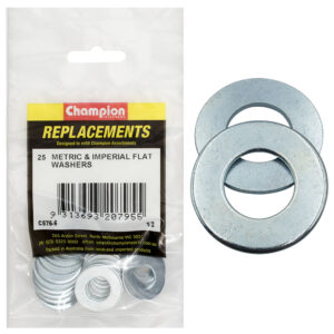 Champion 1/2in x 1in x 16G Flat Steel Washer -25pk