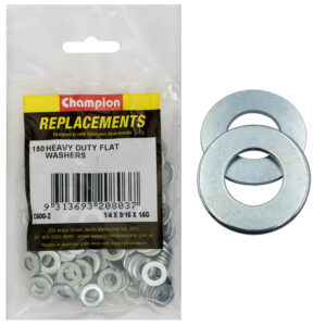Champion M6 x 14 x 2mm Heavy Duty Flat Steel Washer-150pk