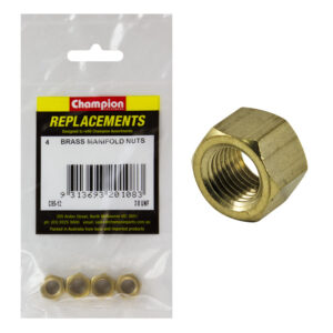 Champion 3/8in UNF Brass Manifold Nut -4pk