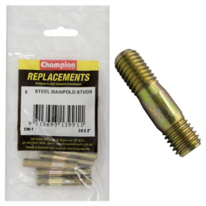 Champion 3/8in UNC x 2in Steel Manifold Stud -8pk