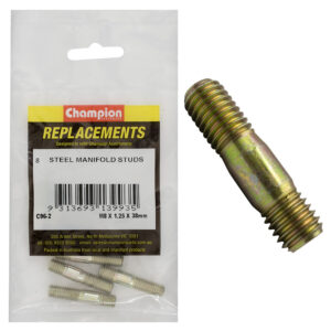 Champion M8 x 38mm x 1.25mm Steel Manifold Stud -8pk