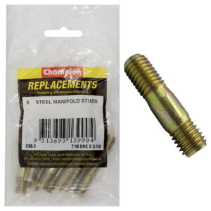Champion 7/16in UNC x 2-1/4in Steel Manifold Stud -8pk