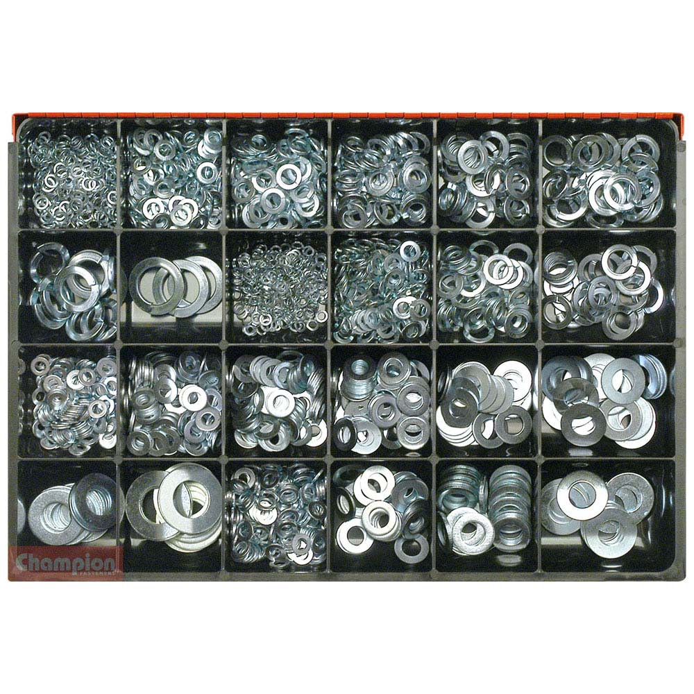Champion Master Kit 1628pc Flat & Spring Washer (mm/imp)