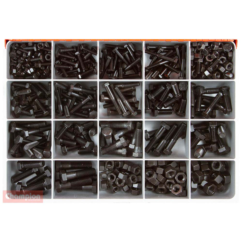 Champion Master Kit 393pc UNC Bolt & Nut Asst GR8