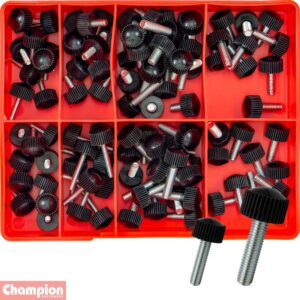 Champion 90pc Metric Round Knurled Thumb Screws - Z/P Assort