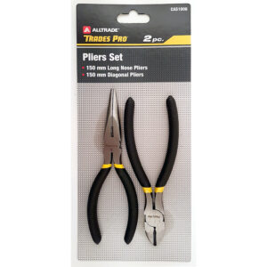2pc Pack 150mm/6" Long Nose & Diagonal Pliers