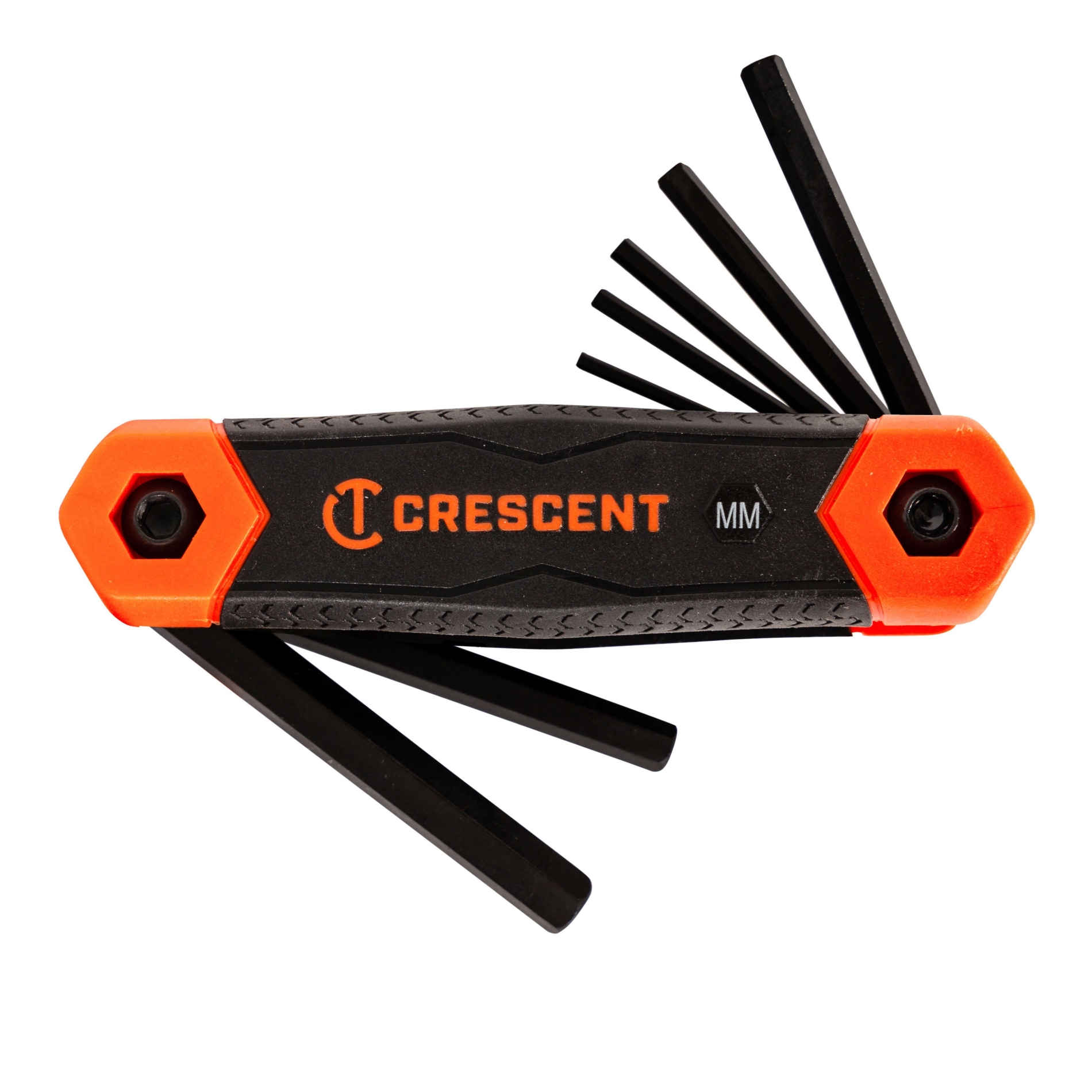 Crescent 8Pc Folding Metric Hex Dual Material Key Set