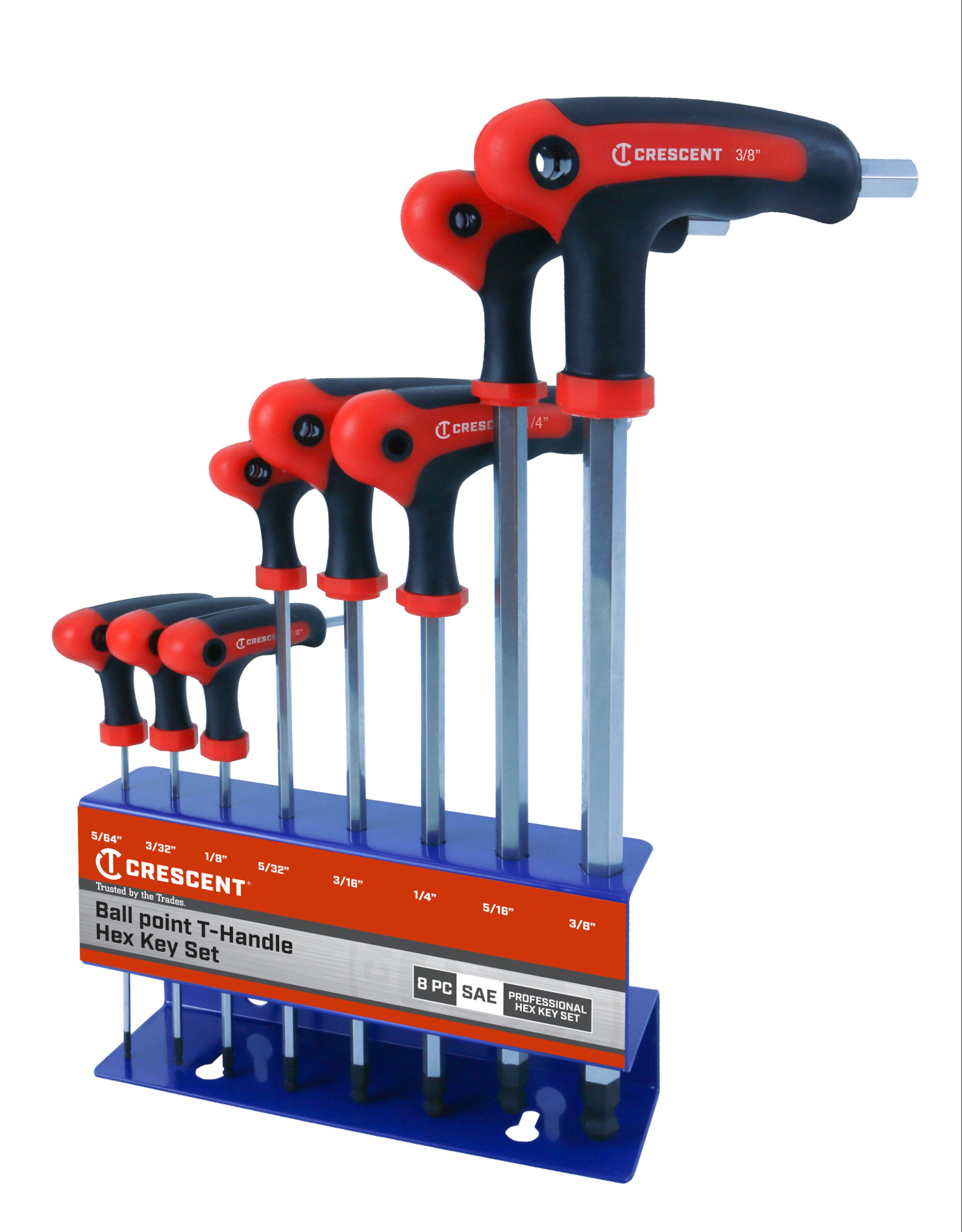 Crescent 8Pc SAE Ball Point T-Handle Hex Key Set