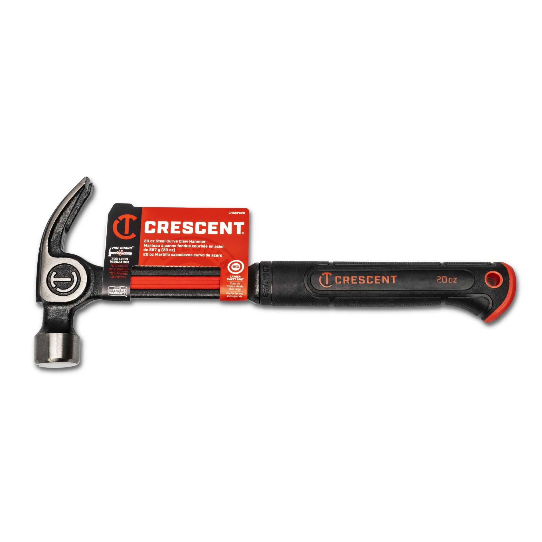 Crescent 20oz Curved Claw Steel Hammer - Image 2