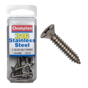 Champion Self Tapp Screws-Csk-Phillips-SS-6.3 x 32mm-316/A4
