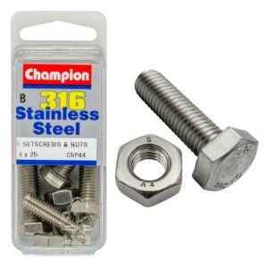 Champion 316/A4 Set Screw & Nut M8 x 25 (B)