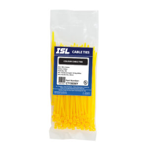 ISL 150 x 3.6mm Nylon Cable Tie - Yellow - 100pk