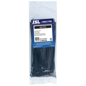 ISL 200 x 2.5mm UV Nylon Cable Tie - Blk. - 100pk
