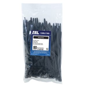 ISL 200 x 7.6mm UV Nylon Cable Tie - Blk. - 100pk