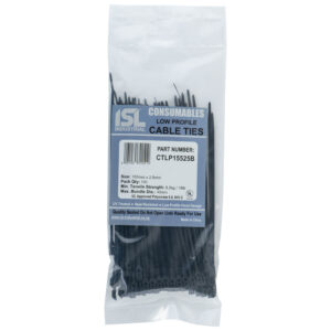 ISL 155x2.5mm Low Profile Cable Tie - UV Blk - 100pk