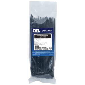 ISL 205x3.6mm Low Profile Cable Tie - UV Blk - 100pk