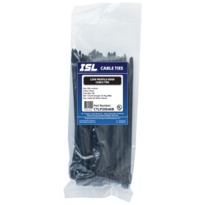 ISL 205x4.6mm Low Profile Cable Tie - UV Blk - 100pk