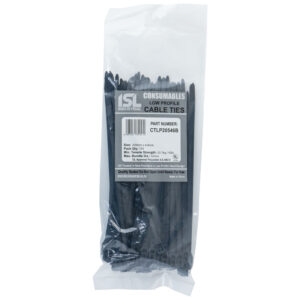 ISL 205x4.6mm Low Profile Cable Tie - UV Blk - 100pk