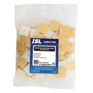 ISL 28 x 28mm Cable Tie mounting Base - Nat - 100pk