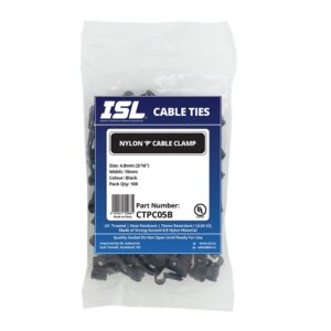 ISL Nylon 'P' Cable Clamp 5mm - Black - 100pk