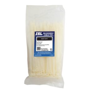ISL 200 x 7.5mm Nylon Releasable Cable Tie - Nat - 100pk