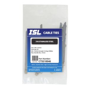 ISL 100 x 4.6mm 316 Stainless Cable Tie - 20pk