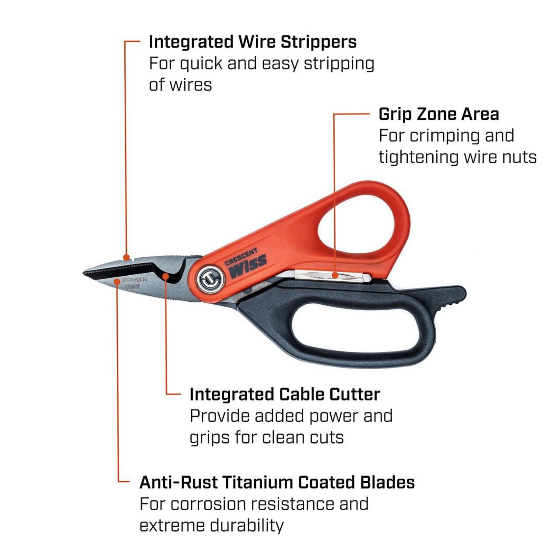 Crescent 6in. Electrician's Data Shears - Image 2