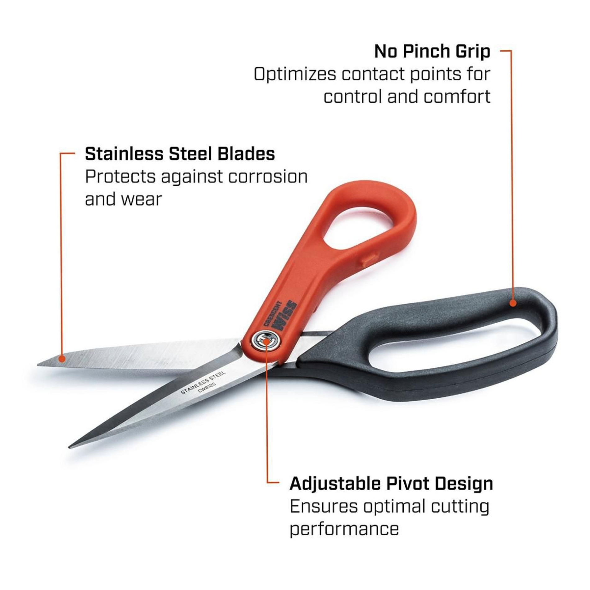 Crescent 8-1/2in. Stainless Steel All Purpose Tradesman Shears - Image 5