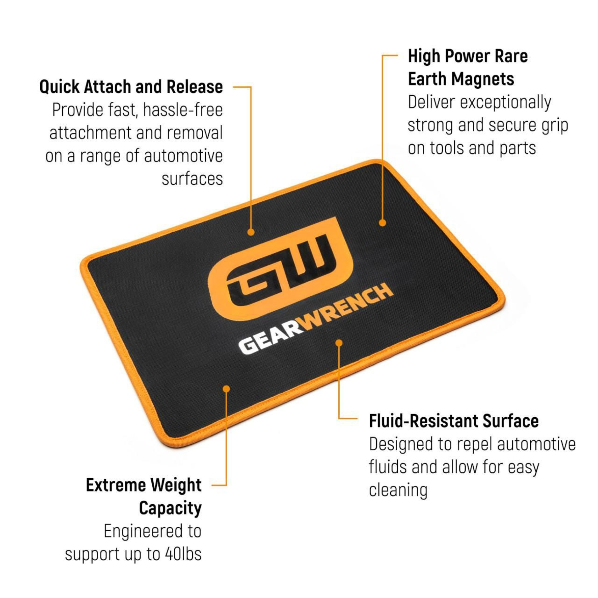 GEARWRENCH 455mm x 300mm High Strength Magnetic Tool Mat - Image 4