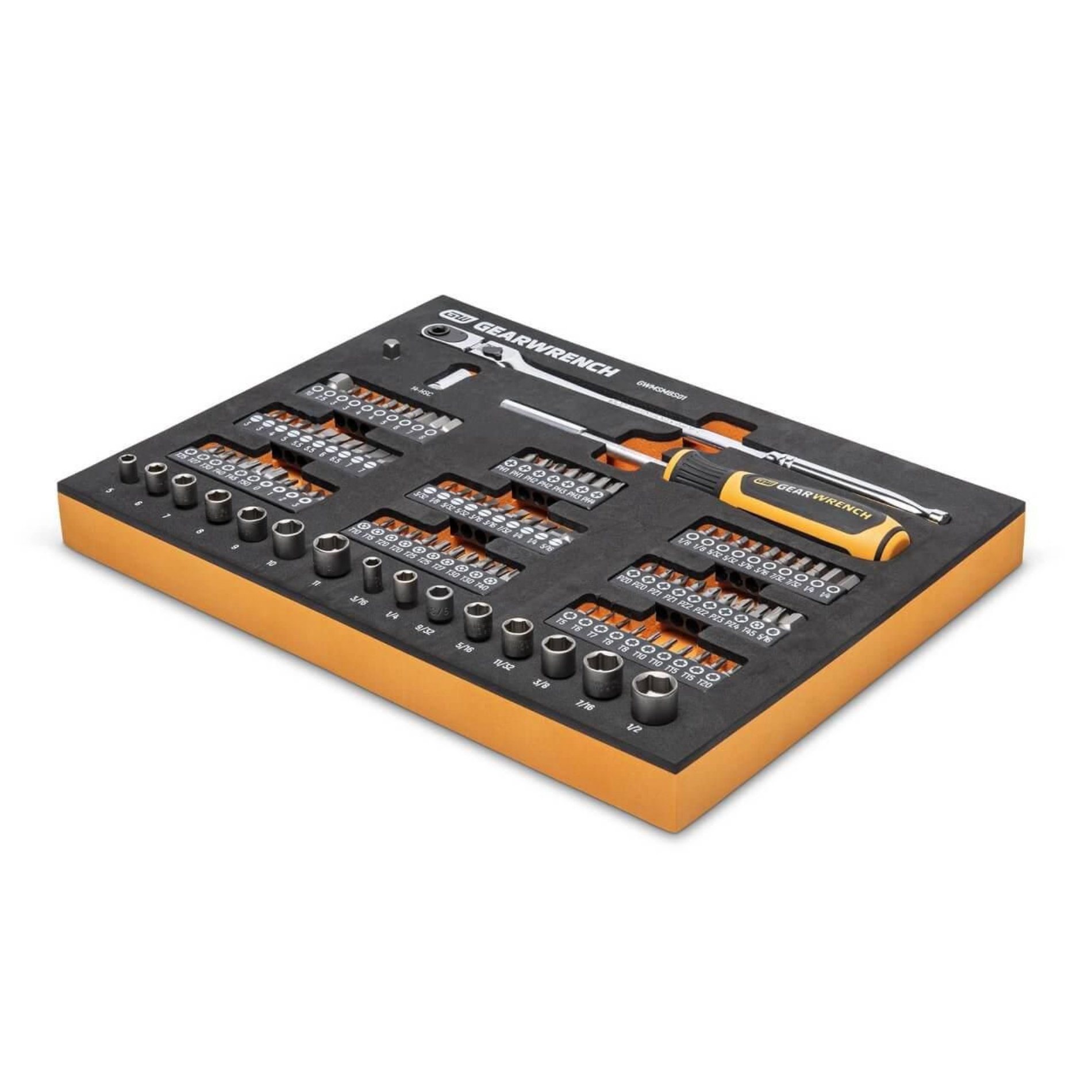 GEARWRENCH 105Pc 1/4in. Drive Slim Head Mechanics Tool Set in EVA Tray - Image 2
